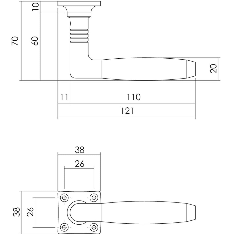 Intersteel Deurkruk Ton Basic + Vierkant Rozet Mat Nikkel Ebbenhout-727747