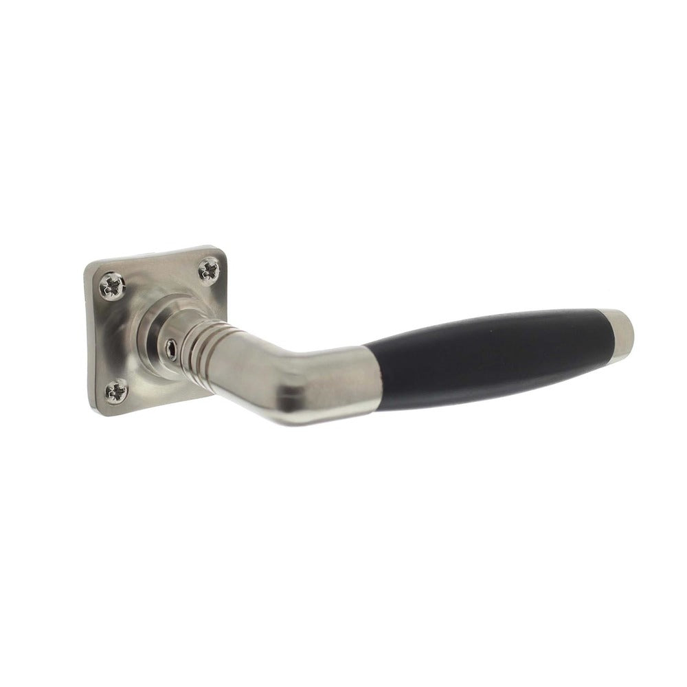 Intersteel Deurkruk Ton Basic + Vierkant Rozet Mat Nikkel Ebbenhout-727747