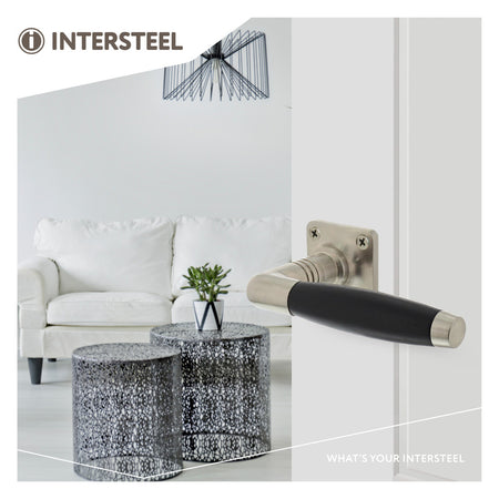 Intersteel Deurkruk Ton Basic + Vierkant Rozet Mat Nikkel Ebbenhout-727747