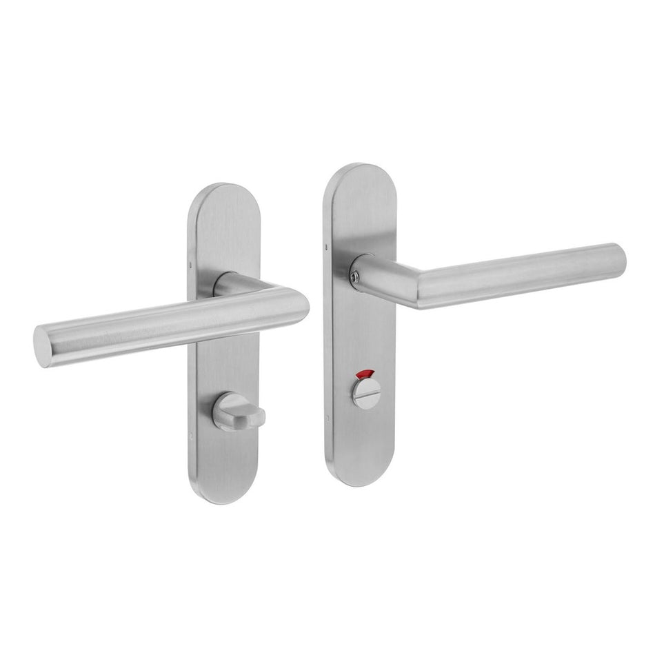 Intersteel Deurkruk Hoek 90gr. Basic Op Ovaal Schild Verdekt 170x40mm WC63/8mm RVS Geborsteld-727763