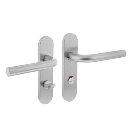 Intersteel Deurkruk Recht Op Kortschild Toilet-/Badkamersluiting 63/8 RVS-727765