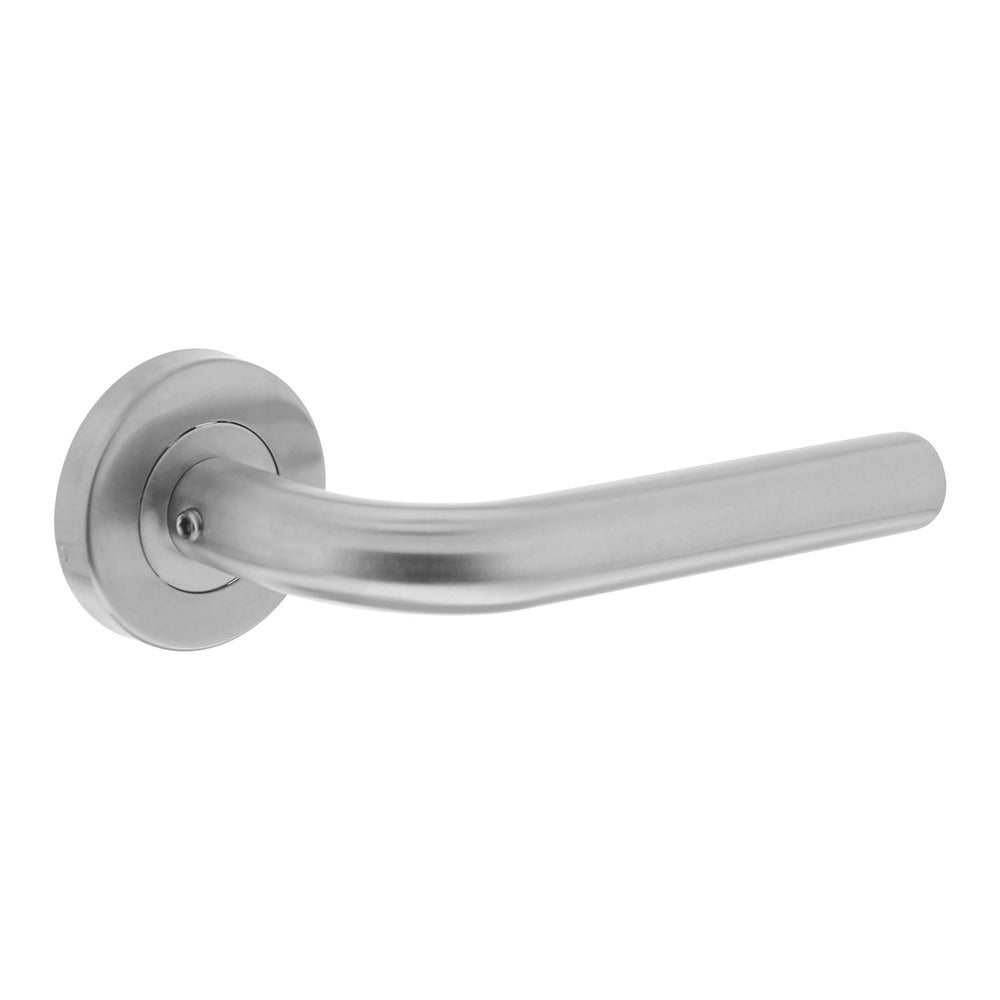 Intersteel Deurkruk Recht Basic Op Rond Geveerde Rozet diam. 53x9mm RVS Geborsteld-727766