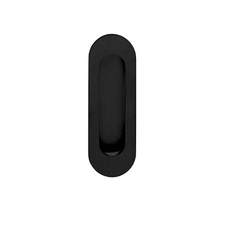 Intersteel schuifdeurkom ovaal 120x40 mm mat zwart-730505