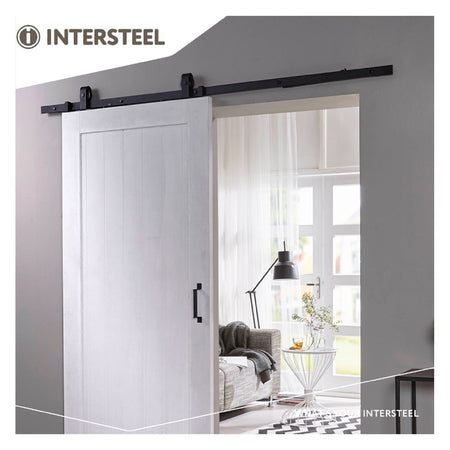 Intersteel schuifdeursysteem basic top 200 cm mat zwart 100 kg-730507