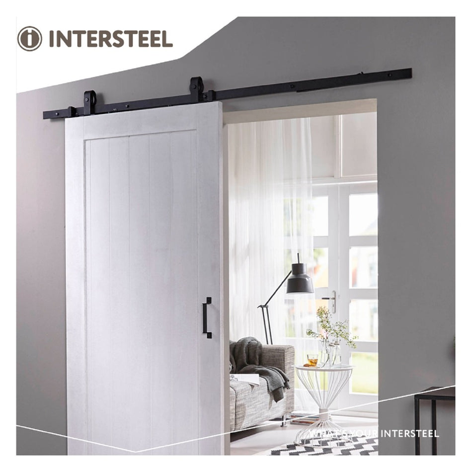 Intersteel schuifdeursysteem basic top 200 cm mat zwart 100 kg-730507