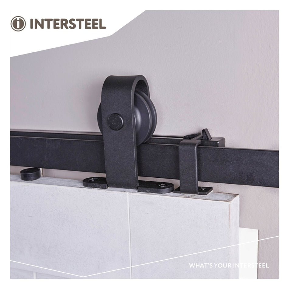 Intersteel schuifdeursysteem basic top 200 cm mat zwart 100 kg-730507
