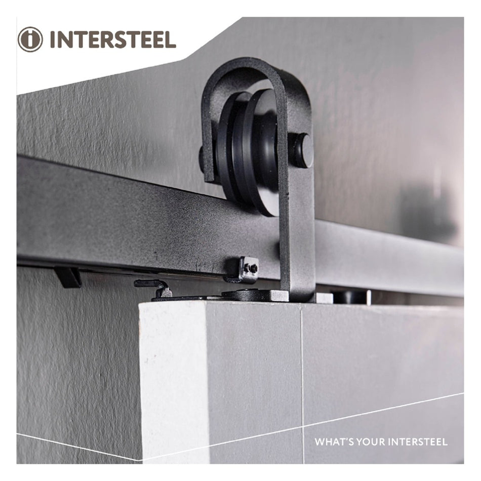 Intersteel schuifdeursysteem basic top 200 cm mat zwart 100 kg-730507