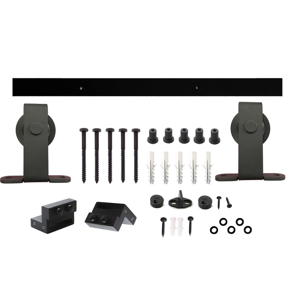 Intersteel schuifdeursysteem basic top 200 cm mat zwart 100 kg-730507