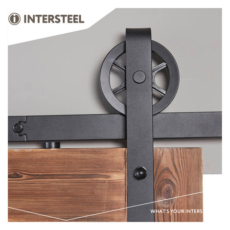 Intersteel schuifdeursysteem wheel 200 cm mat zwart 100 kg-730513