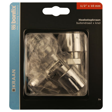 BONFIX Knel hoekstopkraan 1/2 x 10 mm met rozet 2 stuks-739079