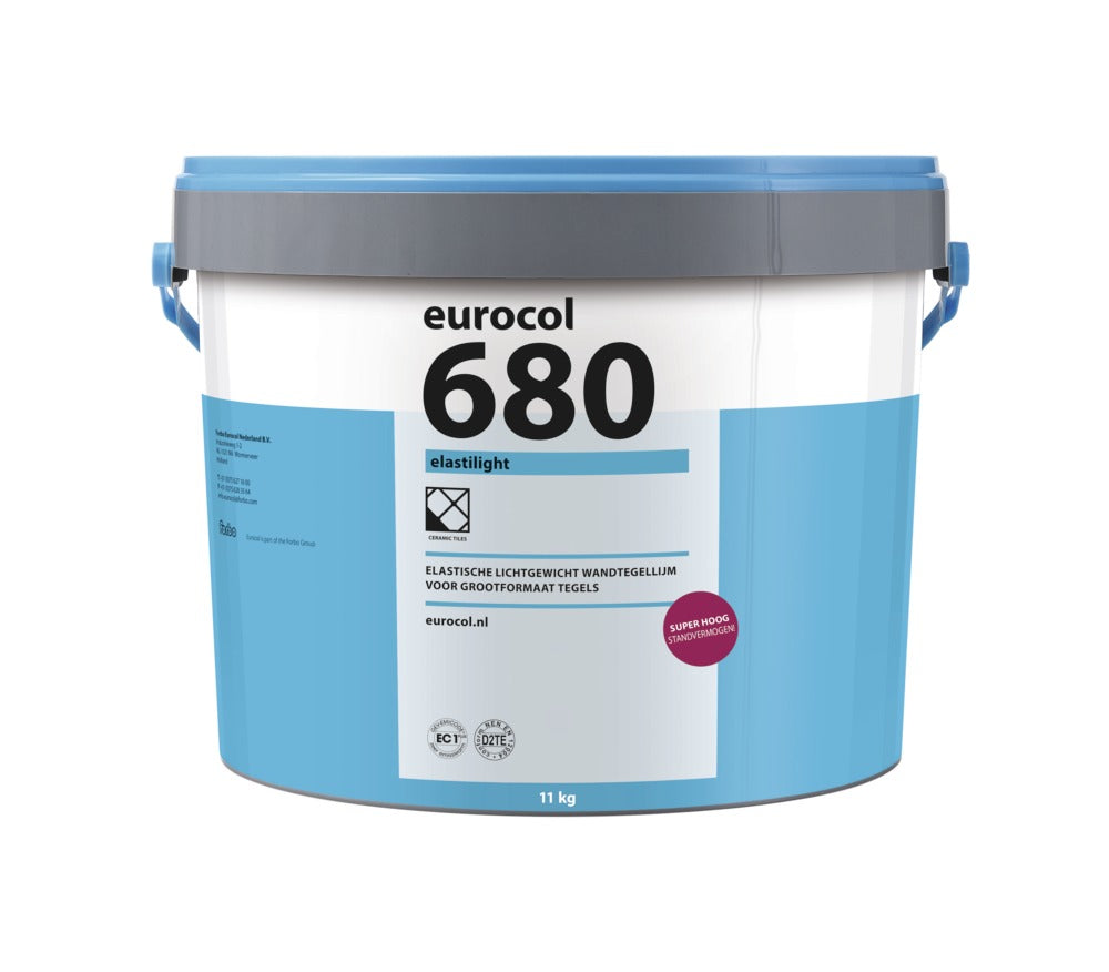 Eurocol 680 Elastilight Tegellijm Wand Lichtgrijs Grootformaat 11kg-742285