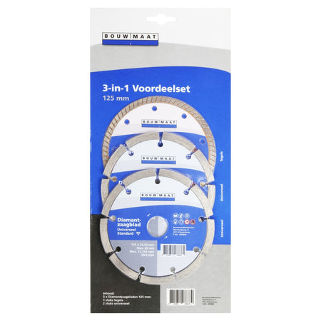 Bouwmaat Diamantzaag 3-in-1 125mm Voordeelset-746602