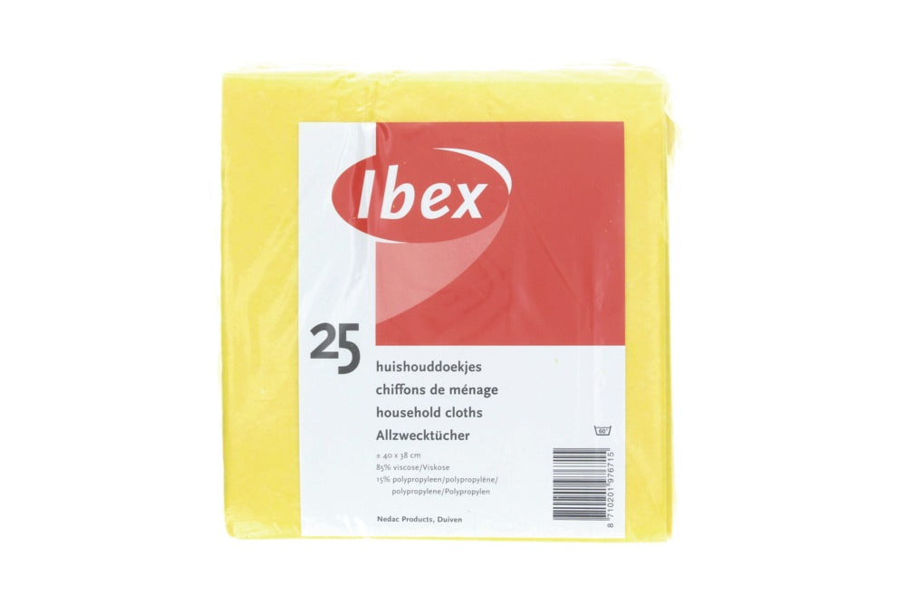 Ibex Huishouddoekjes 38x40 cm geel 25 stuks-746877