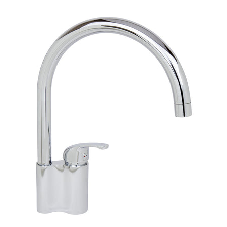 Bouwmaat keukenmengkraan hoog chroom C-uitloop-749522