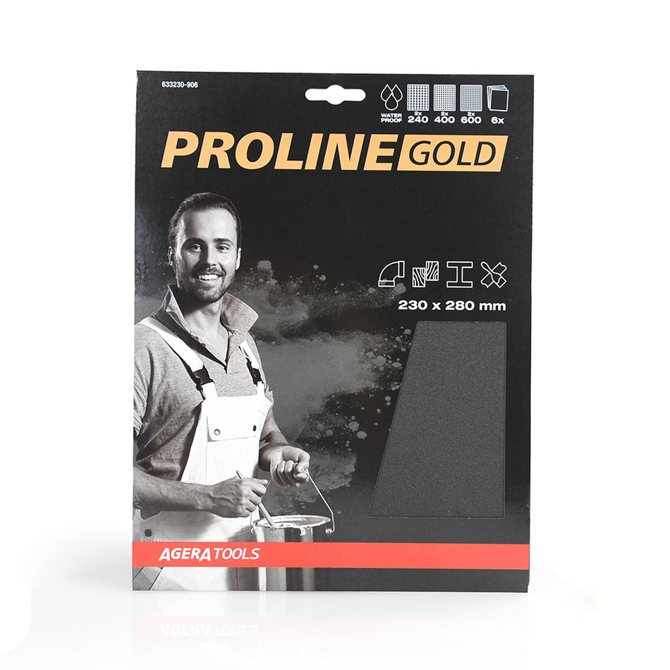 ProLine Gold Schuurpapier Combi Pak P240/P400/P600 Vel Nat En Droog 230x280mm-751246