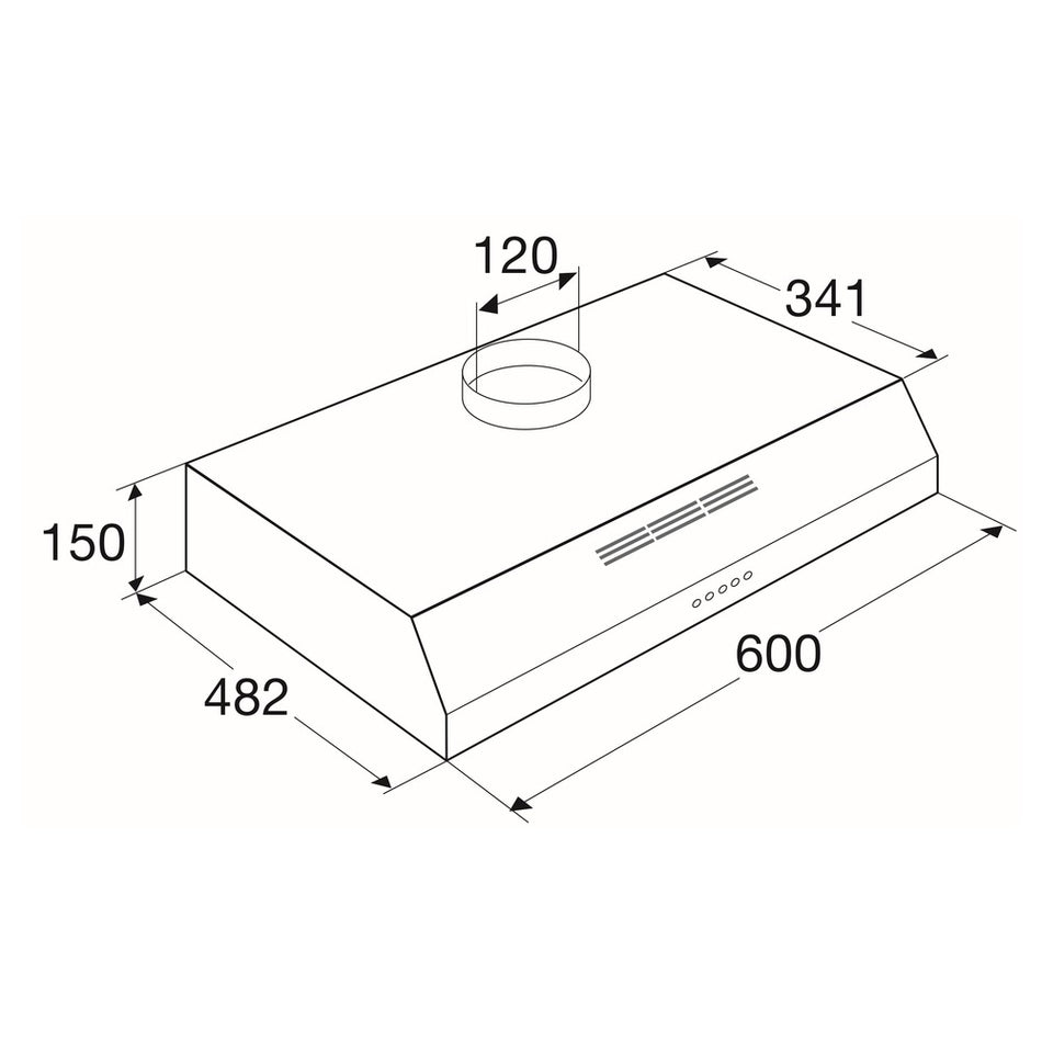 Etna AO660RVS onderbouw afzuigkap 60 cm-751937