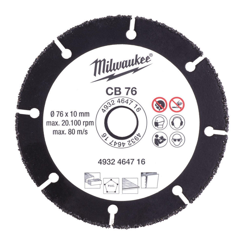 Milwaukee Hardmetalen Doorslijpschijf 76x10mm-752282