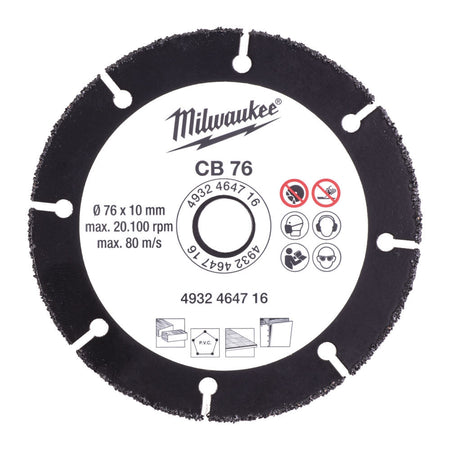 Milwaukee Hardmetalen Doorslijpschijf 76x10mm-752282
