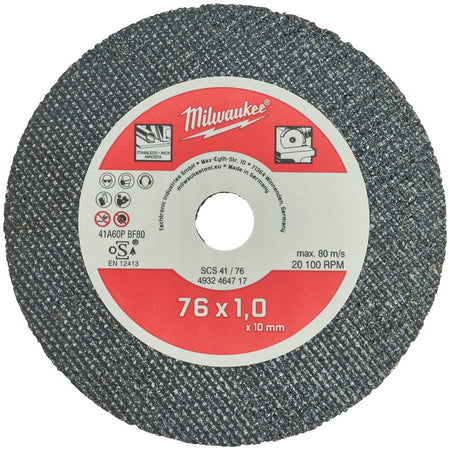 Milwaukee Doorslijpschijf Voor Metaal 76x10mm 5st-752283