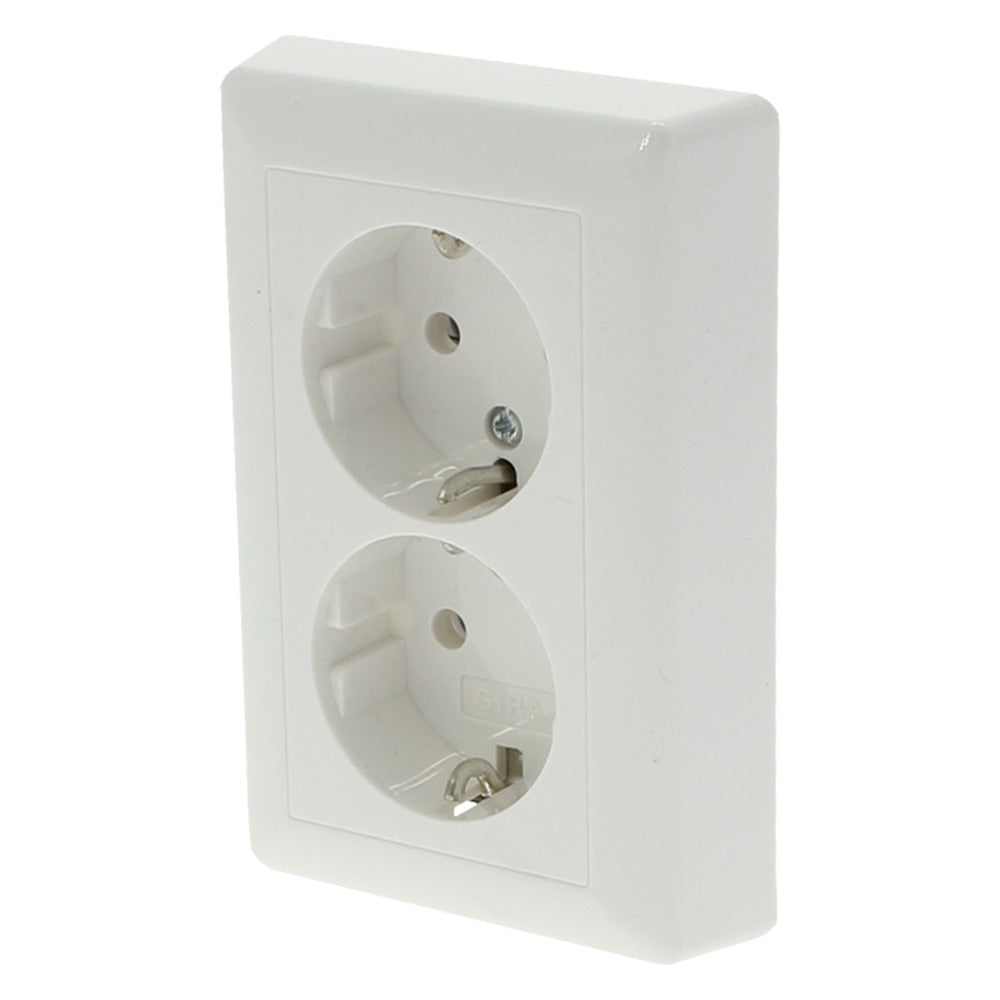Gira Contactdoos System 55 Inbouw 2-Voudig Polarwit Randaarde-752351