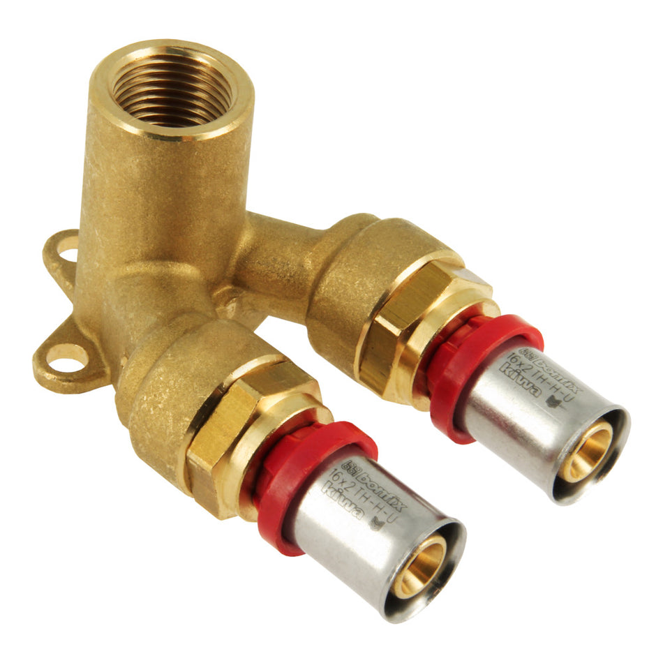 Bonfix Alu-pers Muurplaat dubbel 16 x 1/2" binnendraad x 16 mm-753561