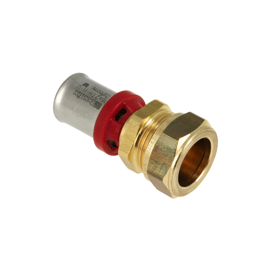 Bonfix Alu-pers rechte koppeling 16 mm x 15 mm knel-753569