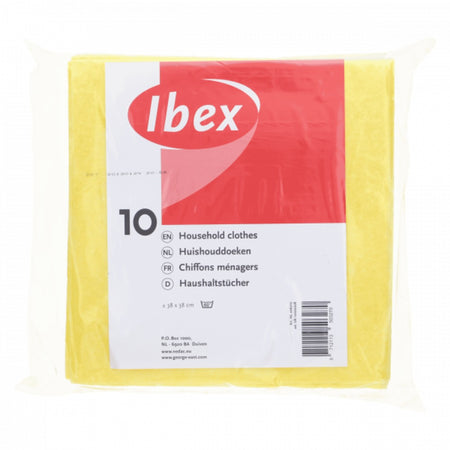 Ibex Huishouddoek 38x38 microvezel geel 10 stuks-755365