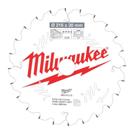 Milwaukee Cirkelzaagblad MS W 24ATB 216x30x2,4mm-755638