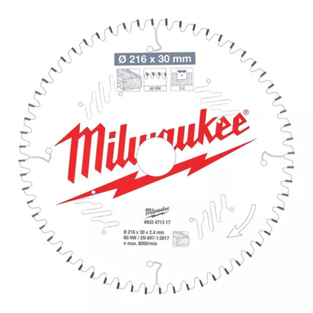 Milwaukee Cirkelzaagblad MS W 60ATB 216x30x2,4mm-755640