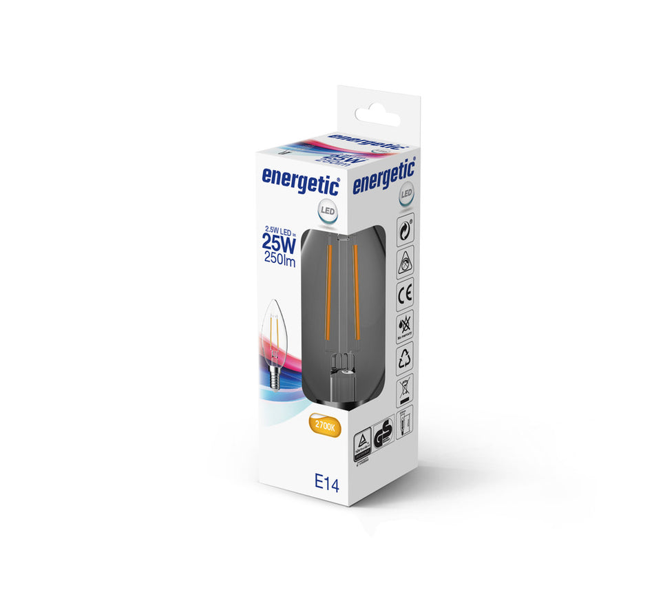 Energetic LED Lamp Kaars 25W E14 Warmwit Helder-757413