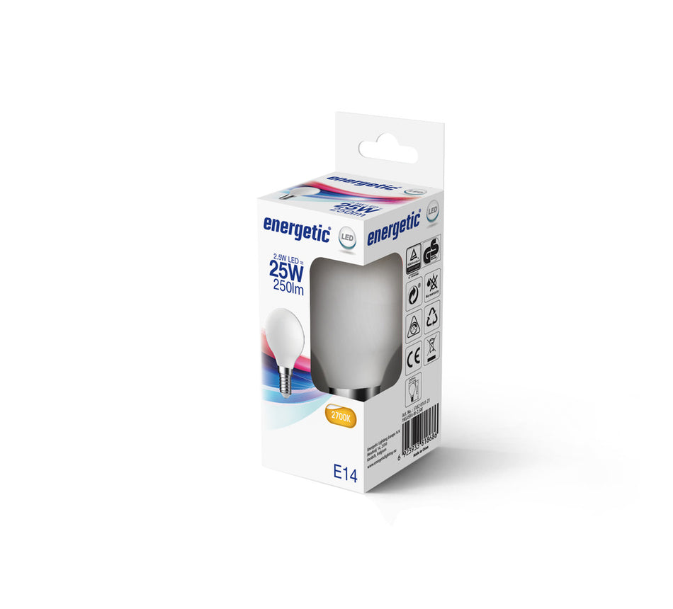 Energetic LED Lamp Kogel 25W E14 Warmwit Mat-757421