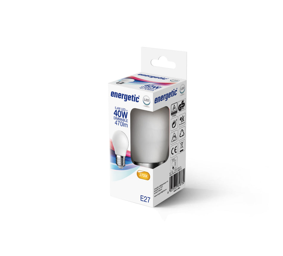 Energetic LED Lamp Kogel 40W E27 Warmwit Mat Dimbaar-757425