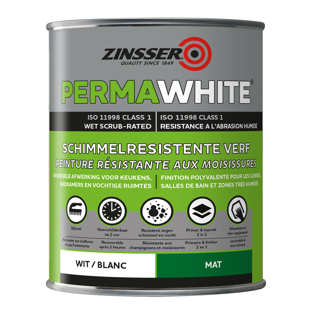 Zinsser Muurverf Perma-White Mat Wit 1L-757448