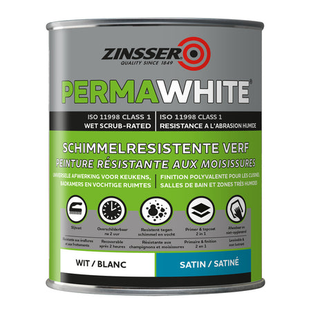 Zinsser Muurverf Perma-White Satin Wit 1L-757449