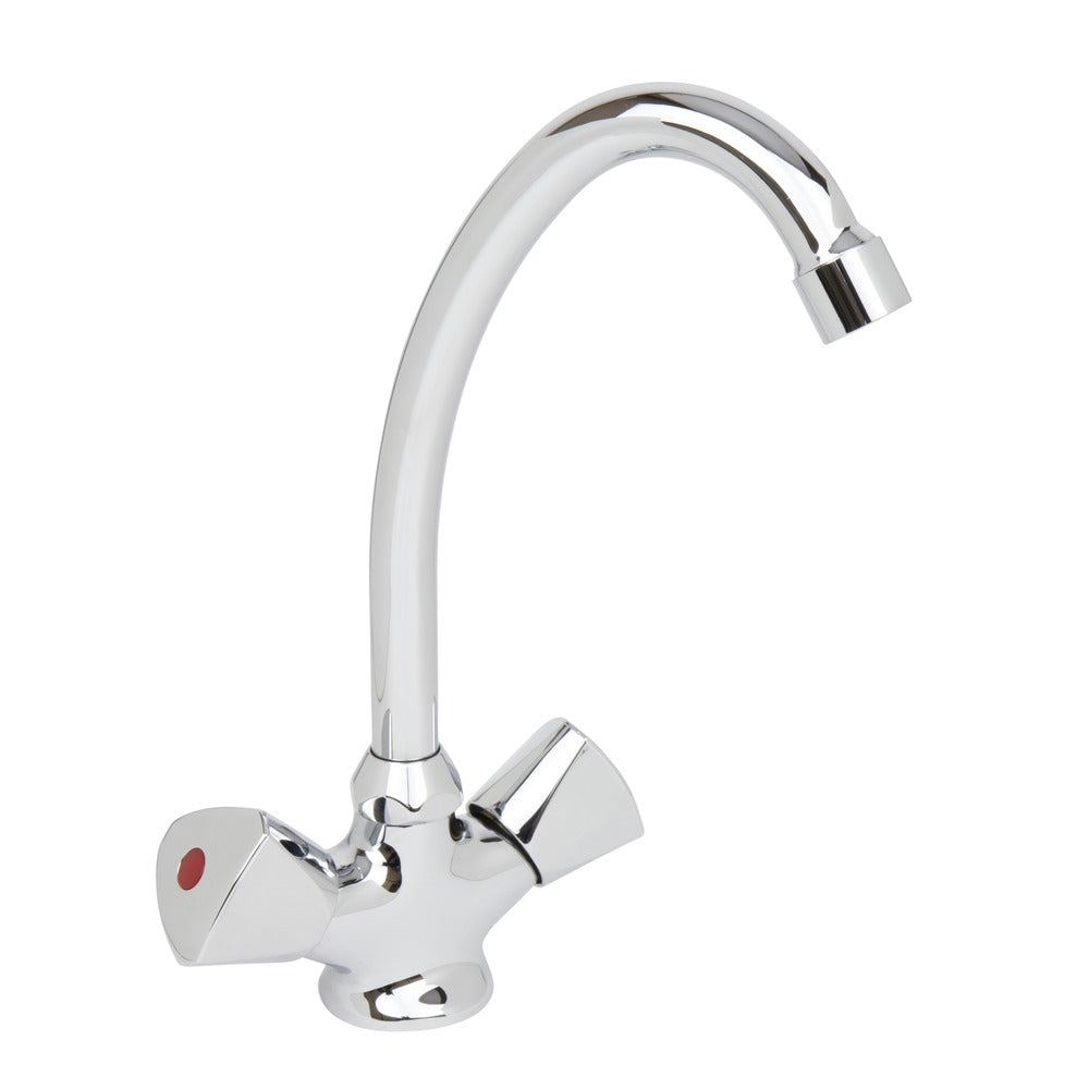 Bouwmaat keukenkraan hoog chroom 2-knoppen-757473