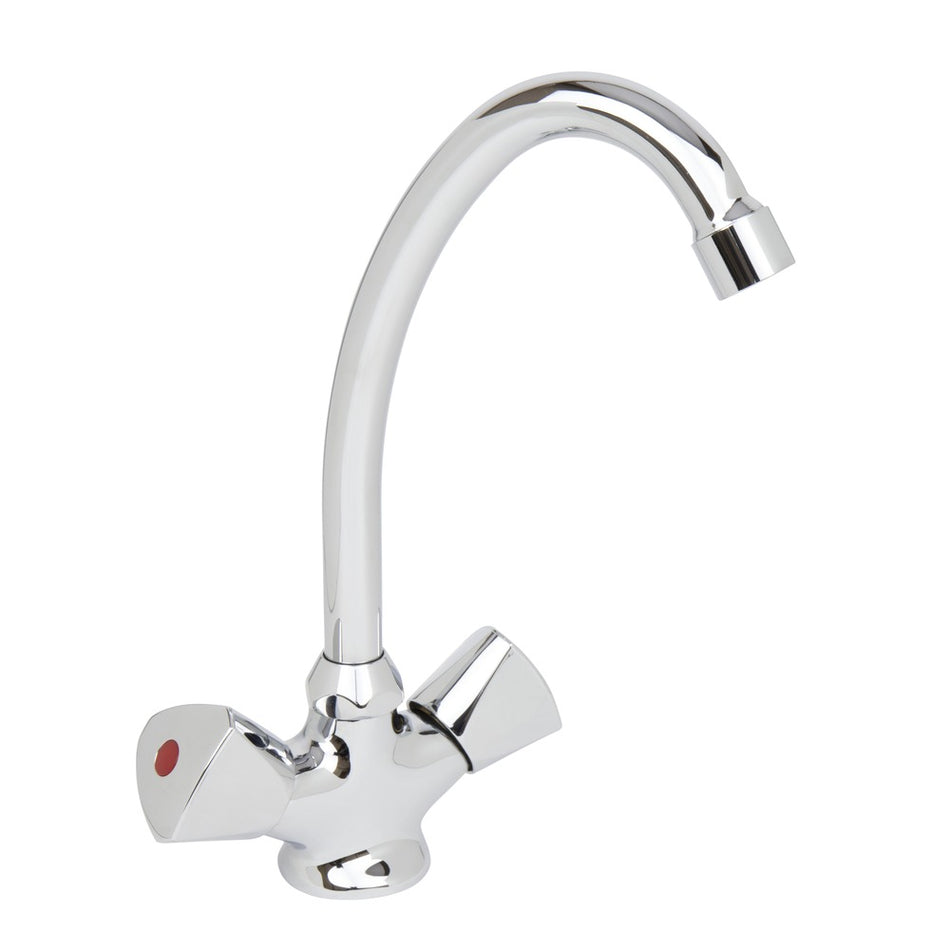 Bouwmaat keukenkraan hoog chroom 2-knoppen-757473
