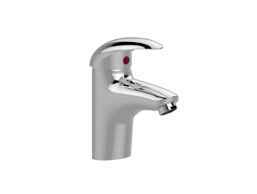 Bouwmaat wastafelmengkraan laag chroom rechte uitloop 1-greeps bediening-757480