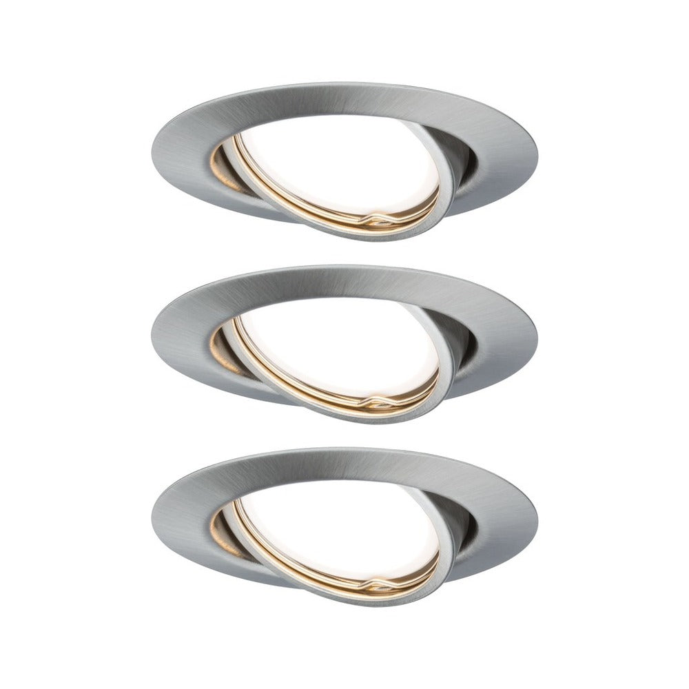 Paulmann Inbouwspot EBL Base Geborsteld RVS Rond 5W Kantelbaar 3st-757864
