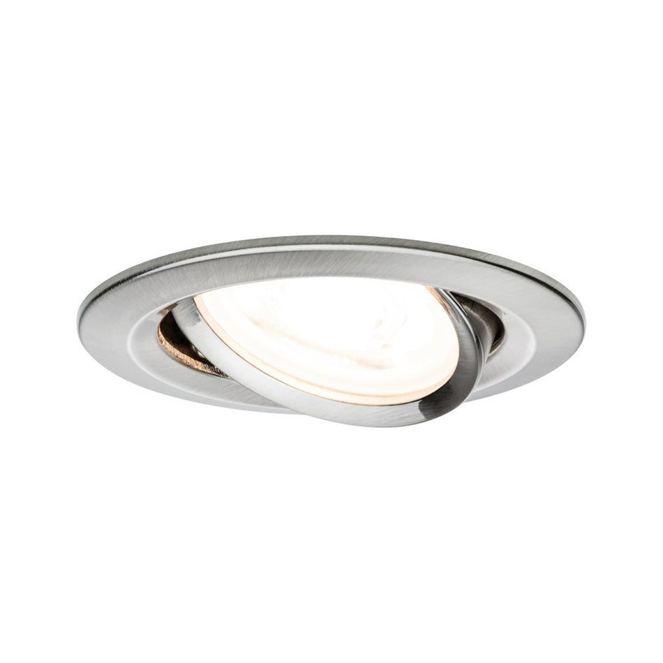 Paulmann Inbouwspot Nova Geborsteld RVS Rond 6,5W 3-Stap Dimbaar Kantelbaar-757876