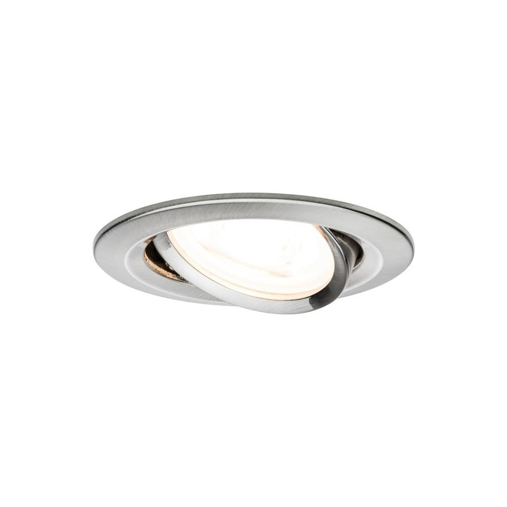 Paulmann Inbouwspot Nova Geborsteld RVS Rond 6,5W 3-Stap Dimbaar Kantelbaar 3st-757877