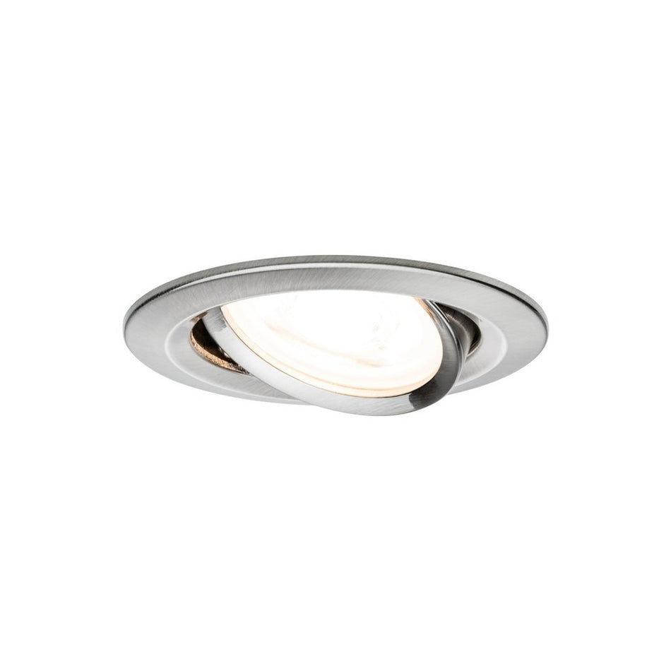 Paulmann Inbouwspot Nova Geborsteld RVS Rond 6,5W 3-Stap Dimbaar Kantelbaar 3st-757877