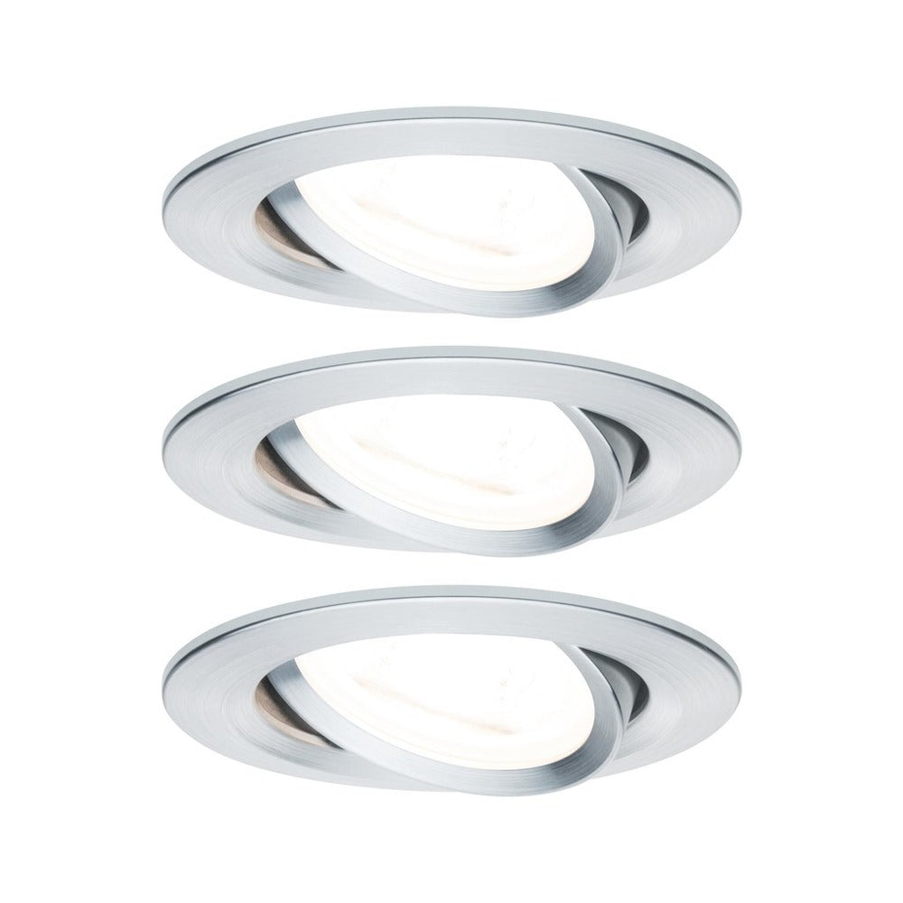 Paulmann Inbouwspot Nova Aluminium Rond 6,5W 3-Stap Dimbaar Kantelbaar 3st-757881