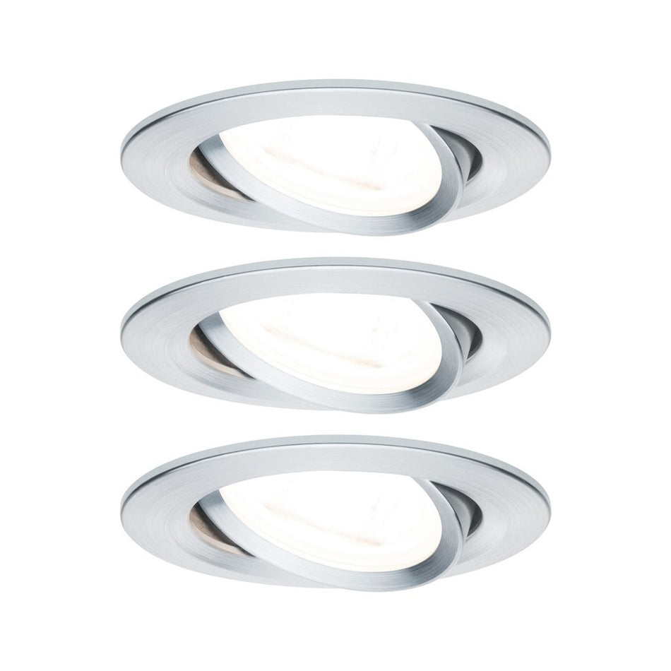 Paulmann Inbouwspot Nova Aluminium Rond 6,5W 3-Stap Dimbaar Kantelbaar 3st-757881