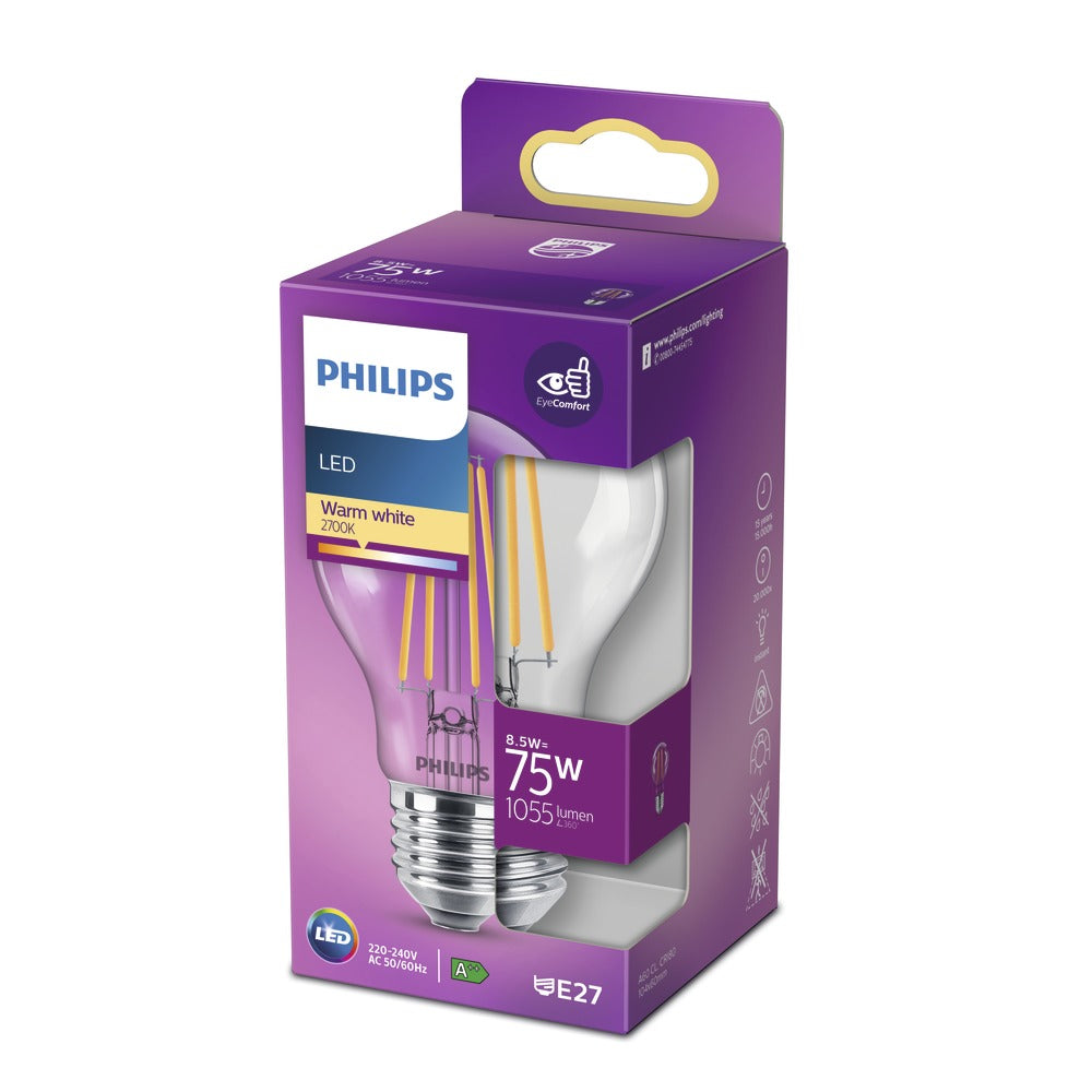 Philips LED Lamp Peer Filament 75W E27 Warmwit Helder-757971