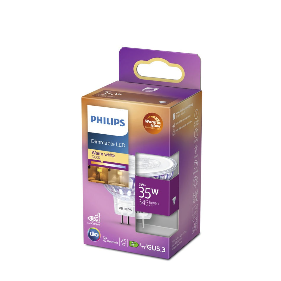 Philips LED Spot 35W GU5.3 Warmwit Dimbaar-757999