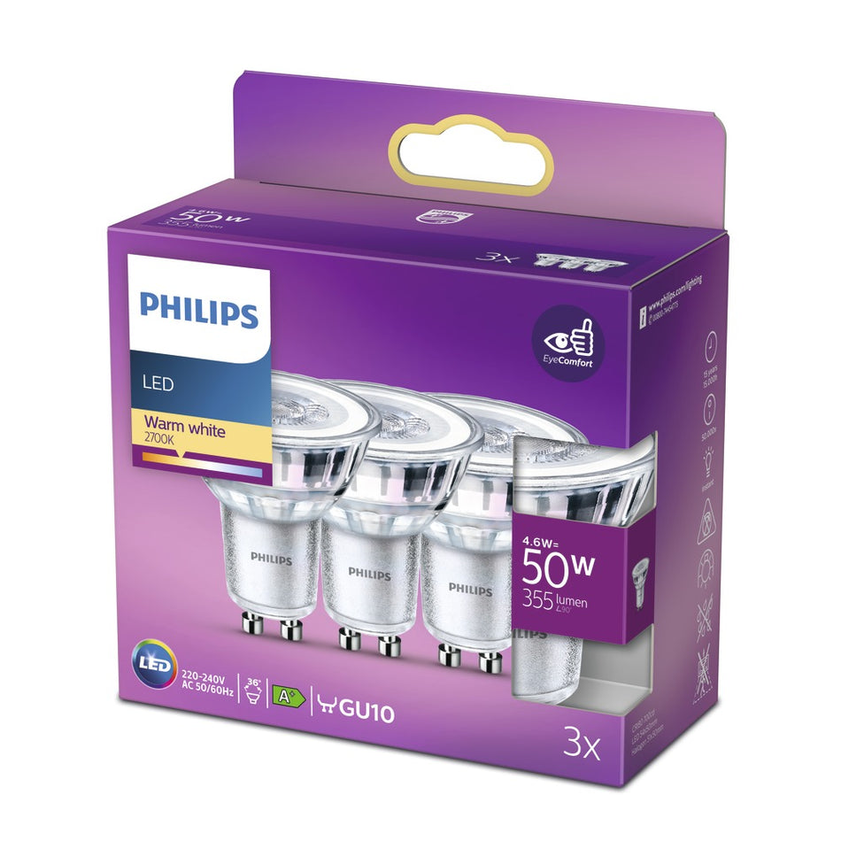 Philips LED Spot Classic 50W GU10 Warmwit 3st-758009