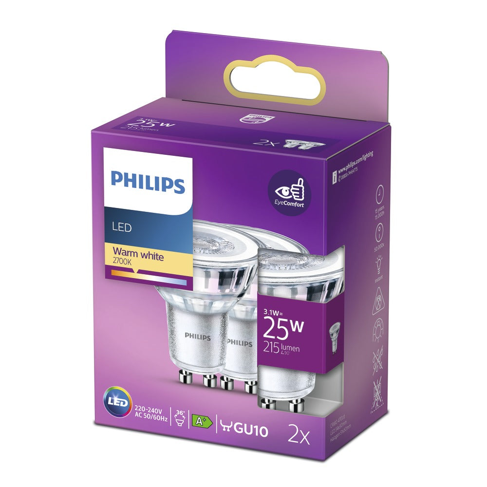 Philips LED Spot 25W GU10 Warmwit 2st-758011
