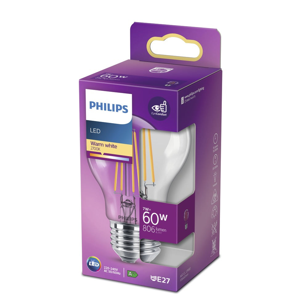 Philips LED Lamp Peer 60W E27 Warmwit Helder-758019