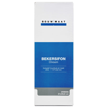 Bouwmaat Bekersifon met Muurbuis en Rozet Chroom-758389