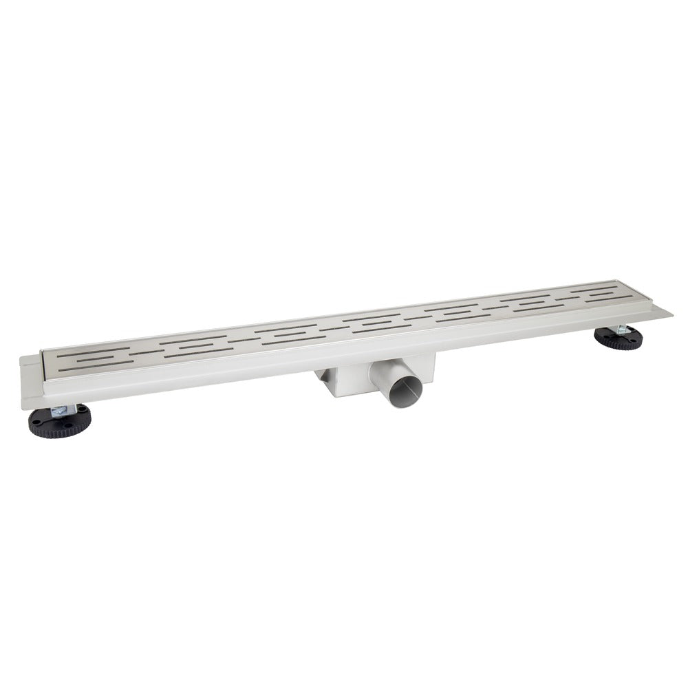 Bouwmaat Douchegoot RVS Geborsteld met Vloerflens 7x7x90cm-758399
